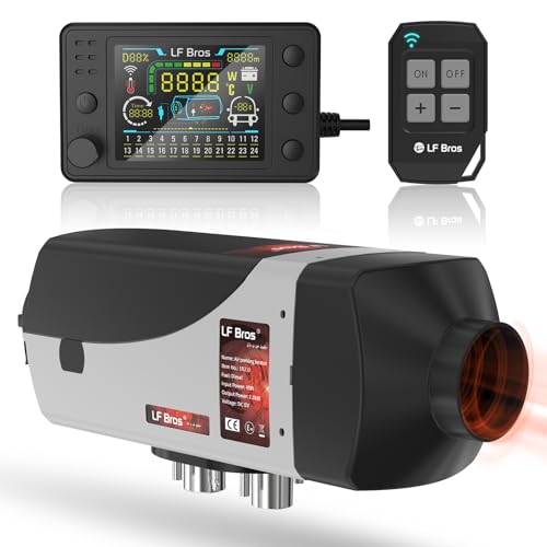 LF Bros Luft Dieselheizung Standheizung 2 kW- 12 V Standheizung Diesel mit Timer LCD Display & Fernbedienung- Schnellaufheizend für LKW, Boote, Wohnmobile und Campervans