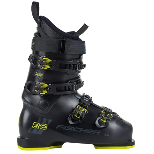 Fischer Skischuhe Skistiefel RC90 - Flex 90 - Alpinskischuhe Alpin-Skistiefel Alpinstiefel - Größe: MP29/29.5 - schwarz/gelb - breite Passform - für Fortgeschrittene und Gute Fahrer