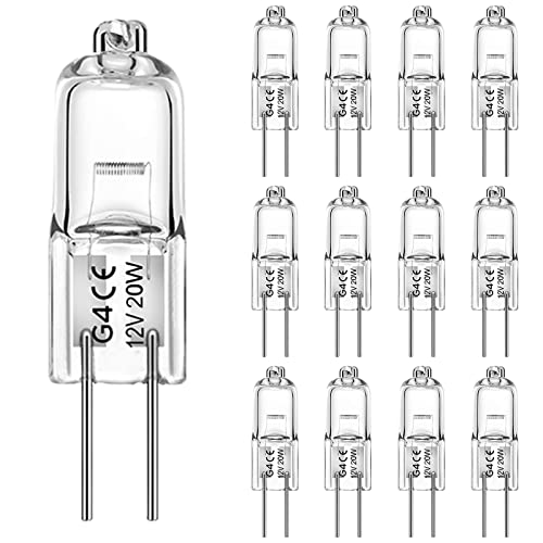 WeshLMPO Halogen G4 20w 12v 12 Stücke G4 Halogen Leuchtmittel 2700K Warmweiß Dimmbar für Backofen 300 Grad.