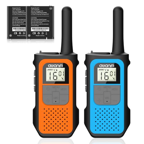 AWANFI Walkie Talkie Aufladbar mit Li-ion Akku, Walkie Talkie Kinder Erwachsene, Funkgerät Große Reichweite, 16 Channels Walky Talky, VOX und Type C Ladekabel für Biking Camping Wandern