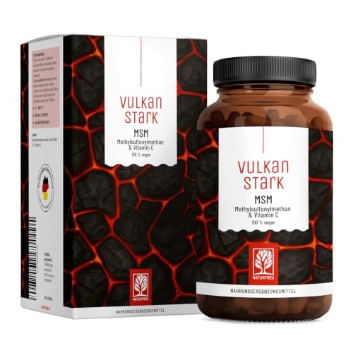 NATURTREU® MSM Tabletten hochdosiert - 2000 mg MSM mit natürlichem Vitamin C aus Acerola - Vorrat für 4 Monate - Alternative zu MSM Kapseln - Methylsulfonylmethan vegan