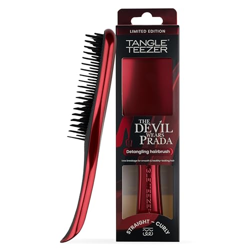 Tangle Teezer x The Devil Wears Prada Ultimate Detangler Haarbürste–Nasses & Trockenes Haar–Entwirrungsbürste für Alle Haartypen–Zweistufige Borsten Reduzieren Haarbruch & Knoten – rotes Chrom-Finish