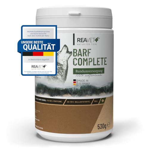 ReaVET Barf Complete Hund Pulver 530g - Barf Zusatz Komplett Barfen für Hunde, Mineralien & Vitamine, Barf Hund