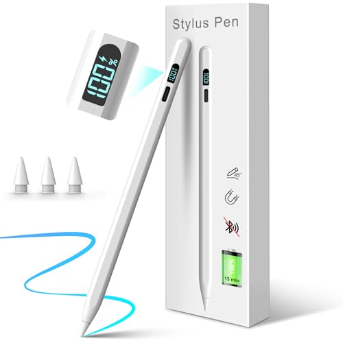 Stylus Pen für iPad Apple2018-2025 ipad Stift 3X Schnelleres Laden/Arbeit11st. Handflächenablehnung/Neigungssensitivität,Kompatibel mit iPad11/10/9/8/7/6Gen.,Pro11/12.9/13'',Air3-5/Mini5/6/7