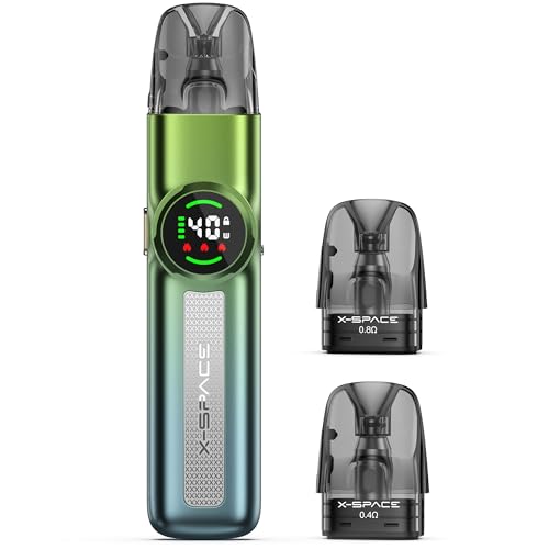 X-SAPCE ET5 E Zigarette Starterkit mit 1100mAh Akku, Nachfüllbar Vape Pod System für DTL/RDL/MTL Vaping ohne Liquid ohne Nikotin 2ml Pods & USB-C Ladung