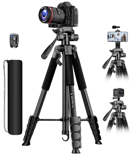 Victiv 2026 Upgrade Kamera Stativ, 172cm Verstellbares Camera Tripod, mehr Stabilität und Komfort, Aluminium Dreibein Stativ mit 3-Wege-Kopf für DSLR Canon Nikon Sony, Fotostativ für iPhone Smartphone