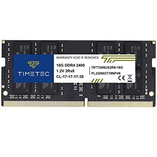 Timetec 16GB DDR4 2400MHz PC4-19200 Non-ECC Unbuffered 1.2V CL17 2Rx8 Dual Rank 260 Pin SODIMM Laptop Notebook PC Arbeitsspeicher RAM Modul Upgrade (16GB)