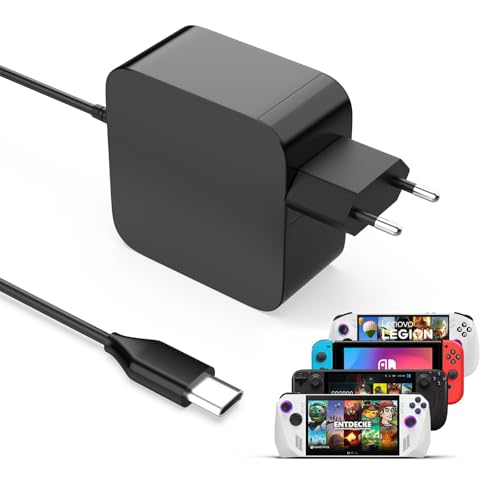 65W USB C Ladegerät Netzteil für Steam Deck/Asus Rog Ally X/Legion Go S