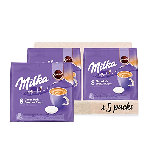 Senseo Milka Kakao Pads, 40 Senseo kompatible Pads, 5er Pack, 5 x 8 Getränke, 560 g
