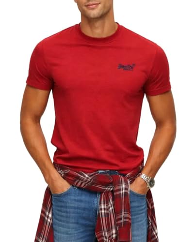 Superdry Herren-T-Shirt mit Essential Logo, Expedition, Rot, Expedition Red, L