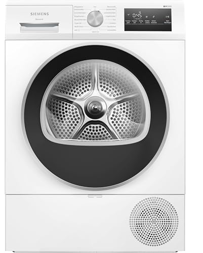 Siemens WT45HV0EM, iQ300, Wärmepumpen-Trockner, 8 kg, autoDry, super40-Programm, 63 dB, Touch LED-Display, softDry, Outdoor-Programm, easyClean-Filter, Kindersicherung, Weiß