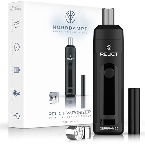 Norddampf RELICT Kräuter Vaporizer | Premium Verdampfer für Kräuter | DHS & Intelisense Technologie | 2600 mAh | Isolierter Luftstrom | Viele Sessions | 30s Heizzeit | BLACK (DEEP BLACK)