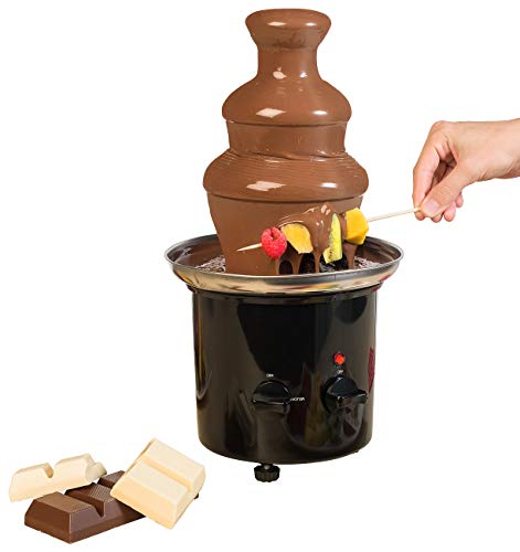 Rosenstein & Söhne Schokofondue Brunnen: Schokoladen-Brunnen mit 2 Ebenen, 275 Watt (Schokoladenfondue, Fondue, Zimmerbrunnen)
