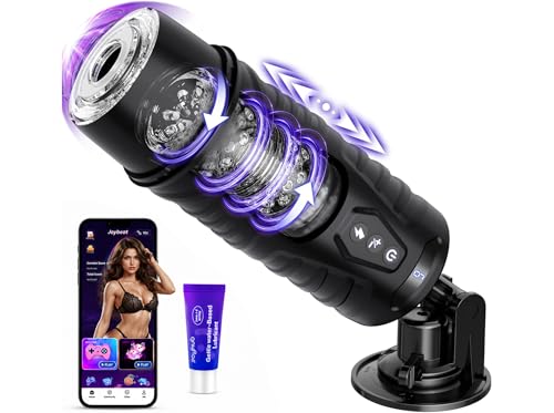 Masturbieren für Männer Handfrei, KI Sex Spielzeug für die Männer mit 7 Teleskop und 7 Rotation, APP Masturbator mit Ein-Klick-Turbo Taschenmuschi LCD Display Sexspielzeug Masturbatoren Vibratorensets
