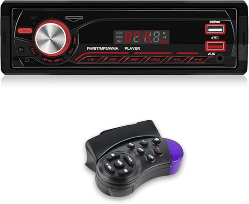 NHOPEEW 1 Din Autoradio - Auto Radio mit Doppel Bluetooth 5.1-1 Din Radio Empfänger Unterstützung Festzelt buntes Licht - FM/Streel Wheel Control/U Disk/AUX in/TF Karte Spielen
