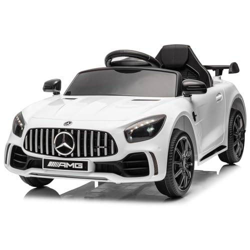 LEADZM Mercedes-Benz AMG Kinder Elektroauto 12V mit 2.4G-Fernbedienung – Elektrofahrzeug 2-türig mit MP3, Hupe, LED-Leuchten