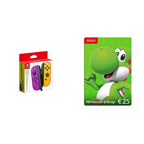 Nintendo Joy-Con 2er-Set, neon-lila/neon-orange & Nintendo eShop Card | 25 EUR Guthaben | Download Code