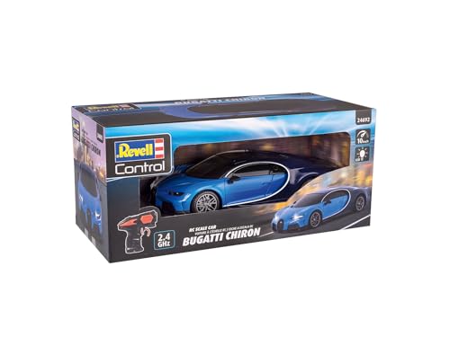 Revell Control I RC Scale Car Bugatti Chiron I Maßstab 1:24 I 2.4 GHz Fernsteuerung I LED-Frontbeleuchtung I Geschwindigkeit 10 km/h I Länge 198 mm I Ab 8 Jahren