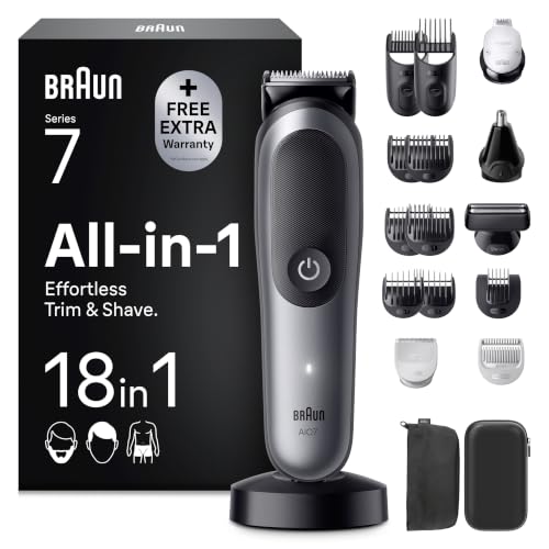 Braun Multigroom All-in-One Series 7, 18-in-1 Trimmer, AIO7585, Grau