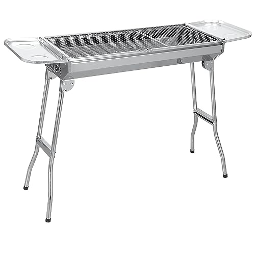 SunJas Holzkohlegrill Edelstahl Faltgrill Campinggrill 74 x 33,5 x 71,5 cm