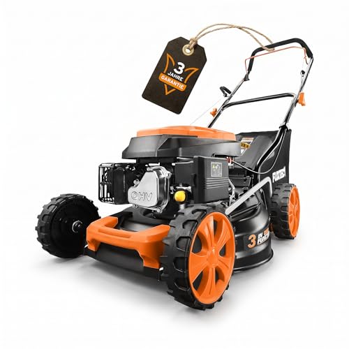 FUXTEC 3in1 Benzin Rasenmäher FX-RM4646ECO • 3,5PS 2,6kW 4-Takt Motor 146ccm • 46cm Schnittbreite 7 Stufen 25–75mm • 50L Fangkorb • Mulchfunktion & Heckauswurf • Leichtgewicht 27kg