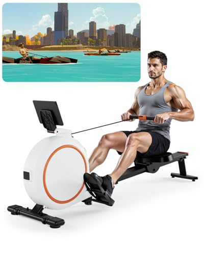 Superun Rudergerät für Zuhause mit 32 Stufen Widerstand - Leises Magnetisches Rudergerät mit APP und LCD Display - Fitnessgeräte Einfacher Aufbau