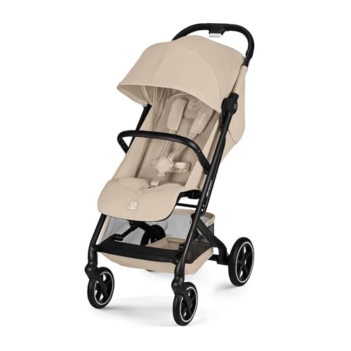 CYBEX Gold Kinderwagen BEEZY mit Ergonomischer Liegeposition, Ab Geburt bis ca. 4 Jahre (max. 22 kg), Kompakt faltbar, Einhand-Gurtsystem, Almond Beige