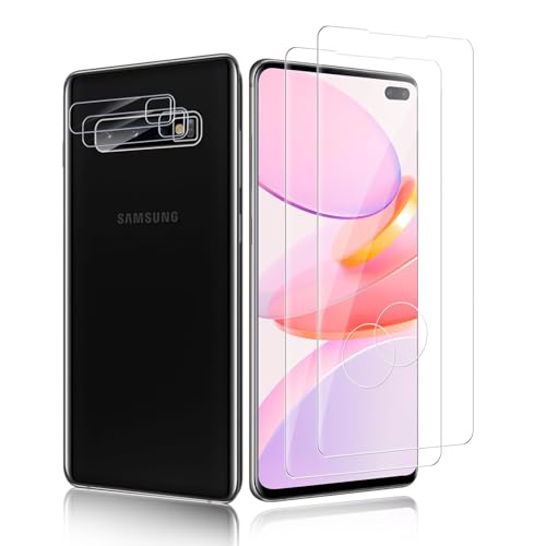 2+2 Stück für Panzerglas Schutzfolie für Samsung Galaxy S10 Plus - HD 3D Vollschutz, 9H Anti-Kratzer Displayschutzfolie + Kameraschutz, Hohe Touch-Empfindlichkeit, Anti-Fingerabdruck Schutzglas