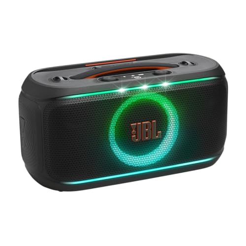 JBL PartyBox On-The-Go 2 Tragbarer Bluetooth-Party-Lautsprecher mit kabellosem Mikrofon, dynamischer Lichtshow, 15 Stunden Spielzeit, JBL Pro-Sound und, UK Stecker (Typ G)