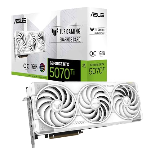 ASUS TUF Gaming GeForce RTX ™ 5070 Ti 16GB GDDR7 White OC Edition Gaming Grafikkarte (PCIe® 5.0, HDMI®/DP 2.1, 3.125-Slot, Komponenten in Militärqualität, schützende PCB-Beschichtung