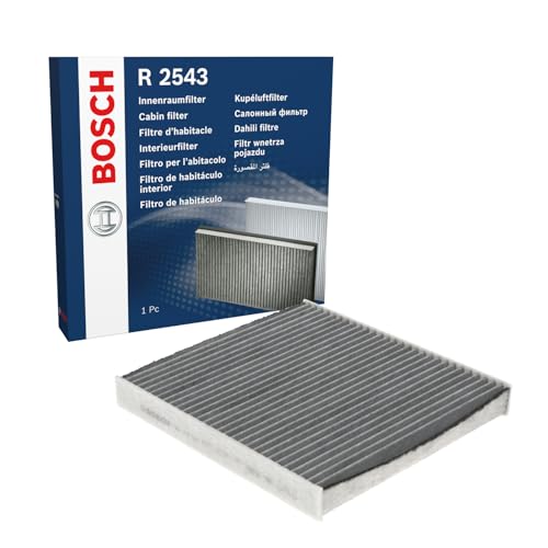 Bosch R2543 Aktivkohle Innenraumfilter - filtert Gerüche, Pollen und Staub - Ersatzfilter für bessere Luftqualität im Fahrzeuginnenraum
