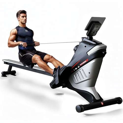 ISE Rudergerät für Zuhause, Magnetisches rudergerät mit APP & LCD-Display & 8 Widerstandsstufen, Magnetisches Rudergerät,Leise Rudermaschine für Cardio-Training,Indoor-Gerät für das Home-Gym