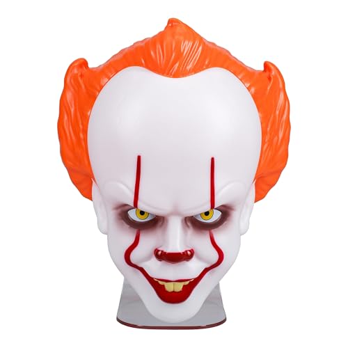 Paladone Pennywise Maskenlicht - Offiziell lizenziertes IT-Stimmungslicht, wandmontierbar oder freistehend, gruselige Halloween-Dekoration, Geschenk für Horrorfilm-Fans, USB-Kabel enthalten - 18 cm