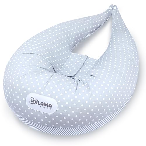 Dilamababy Schwangerschaftskissen mit Memory Foam Floken und Faserbällchen - Stillkissen XXL - Pregnancy Pillow - Multifunktionale Seitenlagerung mit Baumwollbezug 100% für Schwangere