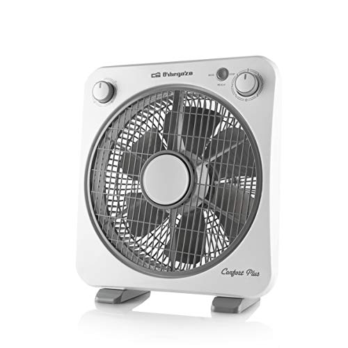 Orbegozo BF 0138 - Standventilator mit 6 Blättern, Schutzgitter, drehbar in beide Richtungen, 3 Geschwindigkeiten, Drehzerstäuber, Timer von 60 Minuten, 40 W Leistung