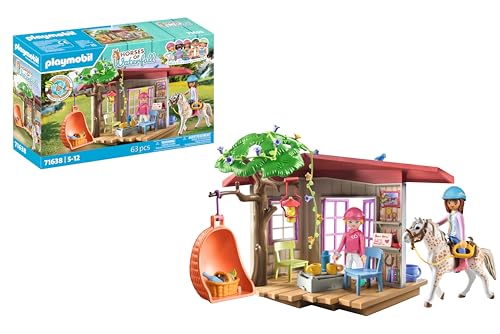 PLAYMOBIL Horses of Waterfall 71638 Geheimes Clubhaus für Pferdefans, inklusive Zwei Figuren, einem Pferd und einem Geheimversteck für Utensilien, nachhaltiges Spielzeug für Kinder ab 5 Jahren