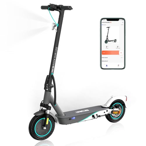 RCB EV10K PRO Elektroroller,E-Scooter mit Straßenzulassung (ABE), 400W Motor,Komfortable Stoßdämpfung,APP-Verbindung,Faltbar,Sicheres Bremsensystem,Geschenk für Erwachsene