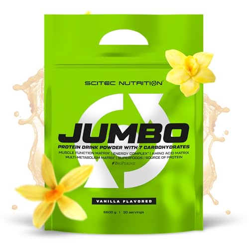 Scitec Nutrition Jumbo - Hochkalorischer Weight Gainer - mit Mehrkomponenten-Protein - Aminosäuren-Matrix - Metabolische Matrix - Superfood-Mischung, 6,6 kg, Vanille