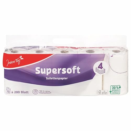 Jeden Tag Toilettenpapier 4-lagig, 10x200 Blatt