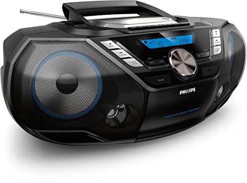 Philips AZB798T/12 CD-Soundmaschine, CD Player (Radio DAB+/UKW, Bluetooth, CD, MP3-CD, USB, Kassette, All-in-One-Soundsystem) schwarz