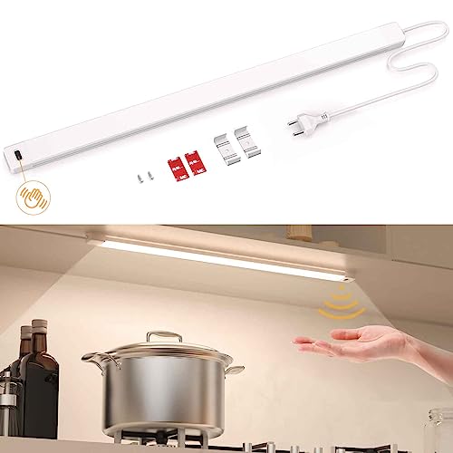 SIBI LIGHTING Unterbauleuchte Led Dimmbar, 41cm Neutralweiß Lichtleiste mit Berührungsloser Sensor, Küchenlicht Unterbau Beleuchtung Led Leiste für Schrank,Regale,Werkbank, 473lm, 4000K