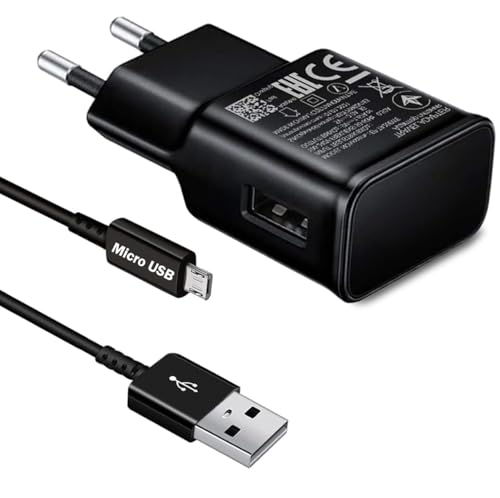 ladekabel Micro USB mit Ladegerät Schnellladegerät für Samsung Galaxy S7 Edge S6 Edge S4 S3 A6 J7 J6 J5 J3 Note5/4/2 Tab S Tab S2,Charger mit Micro USB 2.0 Ladekabel Schnellladekabel (Schwarz)
