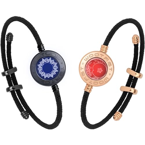 tartoow Long Distance Touch Vibration Armbänder Geschenke für Fernbeziehungen Für Freundin und Freund Liebesarmbänder für Paare Bluetooth M001 B So01 G Lu01