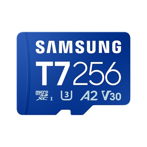Samsung T7 microSD-Karte, 256 GB, Speicherkarte für Mobile Games auf Smartphones, Tablets und Handheld-Konsolen, UHS-I U3, Full HD & 4K UHD, 170 MB/s Lesen, MB-MB256T/WW