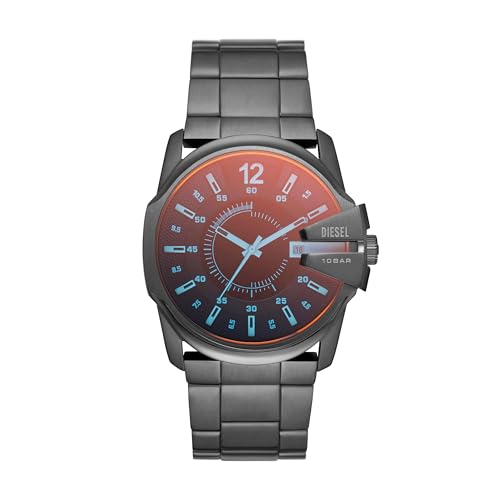 Diesel Herrenuhr Master Chief, Chronographenwerk, 43mm Gunmetal Edelstahlgehäuse mit Edelstahlarmband, DZ1965