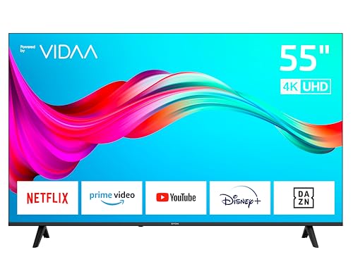DYON Smart 55 VX - 55 Zoll (139 cm) 4K UHD Smart TV mit HD Triple Tuner (DVB-C/-S2/-T2), App Store, Prime Video, Netflix, YouTube, DAZN, Disney+, waipu.TV, Hotelmodus