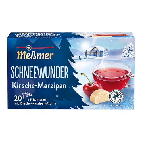 Meßmer Schneewunder | Früchtetee mit Kirsche-Marzipan-Aroma | 20 Teebeutel | Vegan | Glutenfrei | Laktosefrei