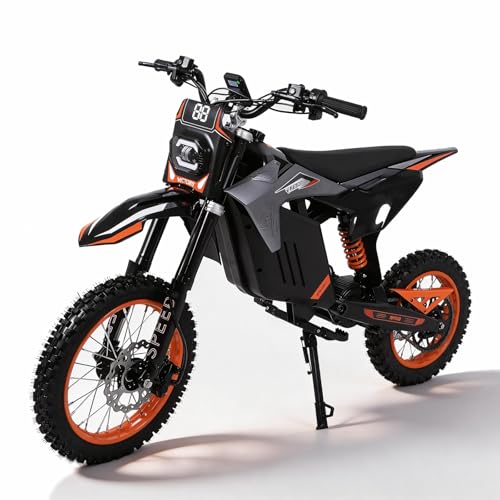 HWWH D5 E-Motocross Elektro Motorrad 48V 30Ah Akku, kraftvoller Motor, 14/12 Zoll Offroad-Reifen, Dual-Hydraulikbremse, Federung – 50km Reichweite – Nur für Privatgelände