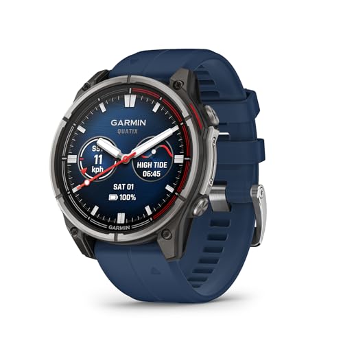 Garmin® quatix® 8 47 mm Marine GPS Smartwatch, helles AMOLED-Display, Kartenplottersteuerung, integrierte Taschenlampe, 24/7 Gesundheits- & Wellness-Funktionen