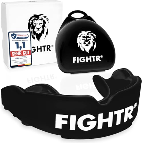 FIGHTR® Premium Mundschutz - ideale Atmung & leicht Anpassbar | Sport Zahnschutz für Boxen, MMA, Muay Thai, Hockey & Kampfsport | inkl. Hygiene Box